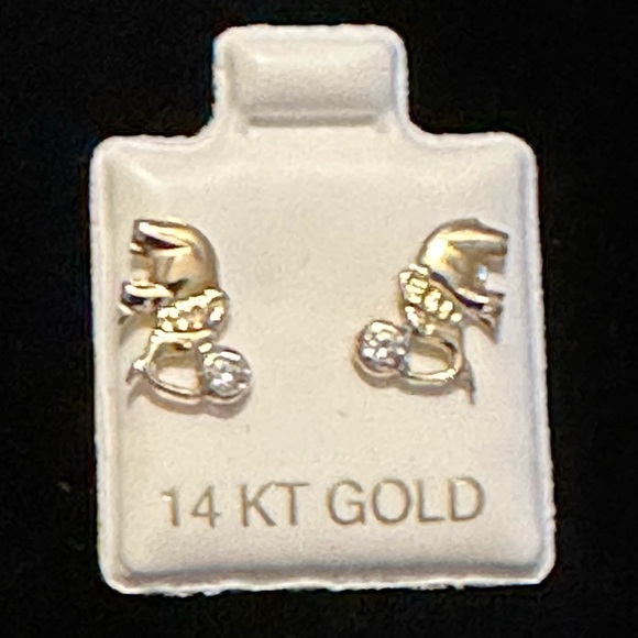 “New elegant genuine gold earrings 💛✨14 kt gold - Picture 2 of 2